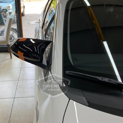 Toyota Corolla 2018 Sonrası E210 Batman Yarasa Ayna Kapağı Piano Black ABS Plastik image 2