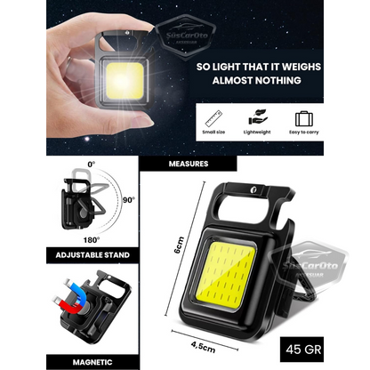 30 Ledli Mini El Feneri 4 Modlu Flash Çok Amaçlı Anahtarlık Su Geçirmez Şarjlı Mıknatıslı Led Işık Fonksiyonel Kamp Cep Işığı 1000 Lümen image 4