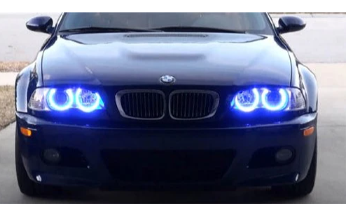BMW E46 318 320 325 330 CCFL Angel Eyes Mavi Encıl Seti Far Halkası image 0