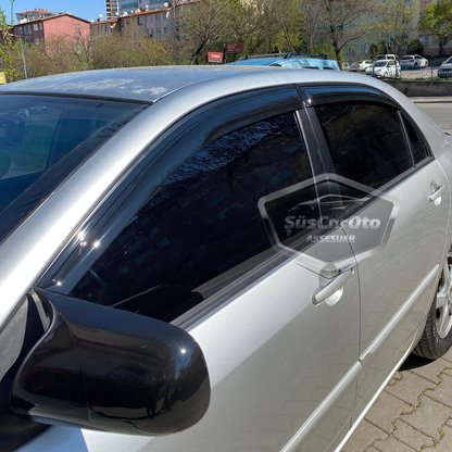 Toyota Corolla E120 2002-2006 Sedan Uyumlu Mugen Cam Rüzgarlığı Seti Piano Black 4'lü İthal image 1