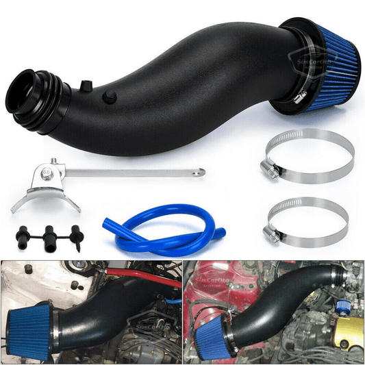 Honda Civic 1.6L EG EK 1992-2000 Uyumlu Performans &amp; Ses Arttırıcı Yüksek Akışlı Soğuk Spor Açık Hava Filtre Kiti Emme Borusu Set Bigtube +6 Hp 52-89 mm Siyah Mavi image 0