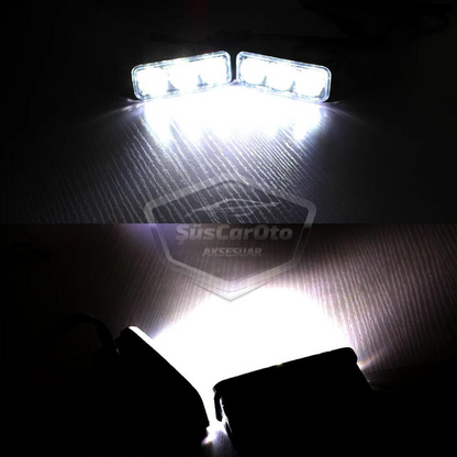 DRL 3 Led Mercekli Araba Gündüz Farı Araç Motosiklet Gündüz Ledi Oto DRL Led Lamba Güçlü Işık 12V Su Geçirmez Metal Beyaz 2 Adet image 5