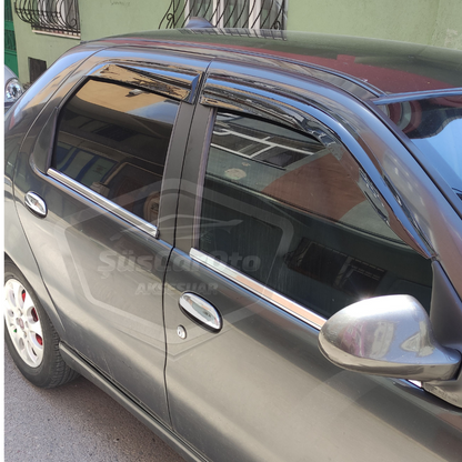 Fiat Albea Palio Siena Hb&amp;Sedan Uyumlu Mugen Cam Rüzgarlığı Seti Piano Black 4'lü İthal image 1