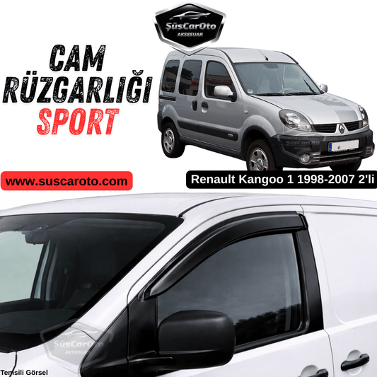 Renault Kangoo 1 1998-2007 Uyumlu Mugen Cam Rüzgarlığı Seti Piano Black 2'li İthal Parlak Siyah image 0