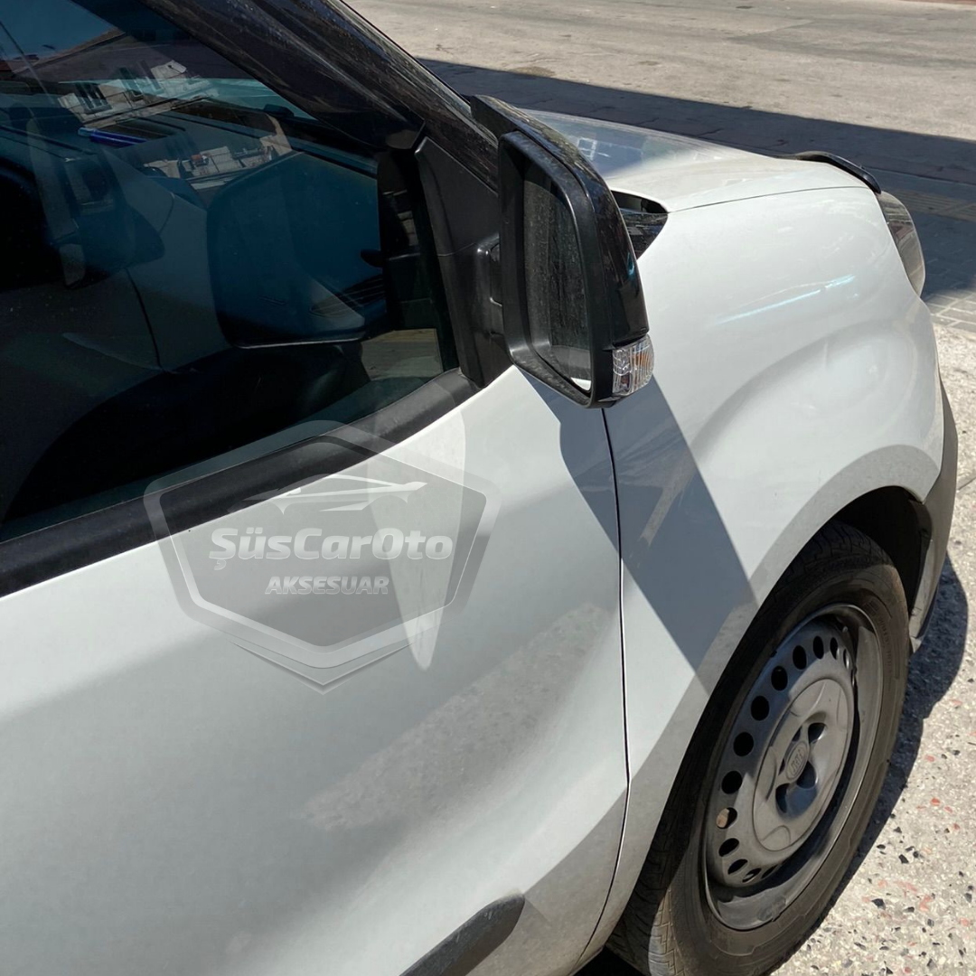 Fiat Doblo D3 D4 2009-2022 Uyumlu Batman Yarasa Ayna Kapağı Piano Black ABS Plastik image 3