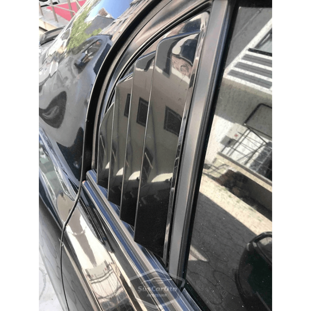 Honda Civic FD6 2006-2011 Uyumlu Kelebek Cam Izgarası Kelebek Cam Vizörü Havalandırma Sağ Sol Takım Parlak Siyah image 1
