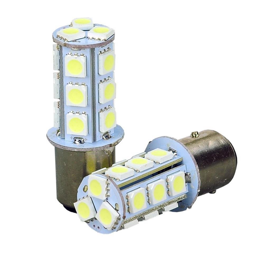 Carub Çakar Ledli Stop Ampulü Çift-Tek Duy Fren Lambası 18 Led KIRMIZI - ÇİFT DUY image
