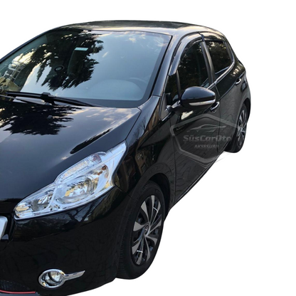 Peugeot 208 2012-2018 Uyumlu Mugen Cam Rüzgarlığı Seti Piano Black 4'lü İthal image 1