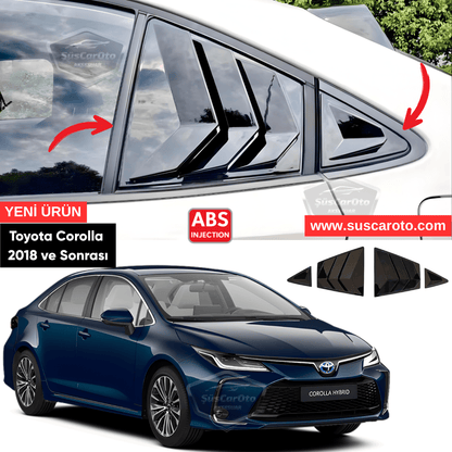 Toyota Corolla 2018 Sonrası E210 Uyumlu Kelebek Cam Izgarası Kelebek Cam Vizörü İthal Havalandırma Sağ Sol Takım Parlak Siyah 1.Sınıf image 0
