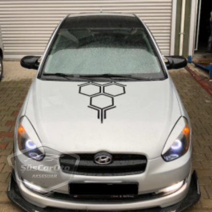 Hyundai Accent Era 2006-2012 Batman Yarasa Ayna Kapağı Piano Black ABS Plastik image 0
