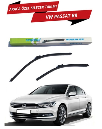 VW Passat B8 2014 Sonrası Sentinel Araca Özel Muz Ön Silecek Takımı Sağ Sol image 0