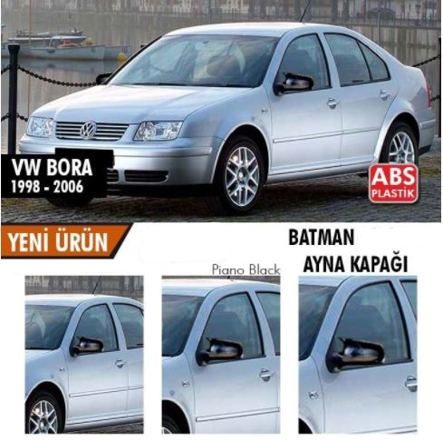 Vw Bora 1998-2006 Batman Yarasa Ayna Kapağı Piano Black ABS Plastik image 0