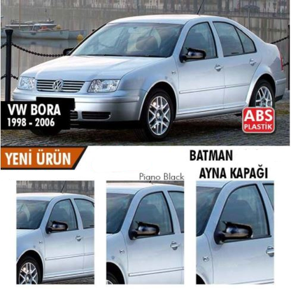 Vw Bora 1998-2006 Batman Yarasa Ayna Kapağı Piano Black ABS Plastik image 0