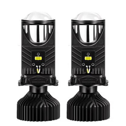 H4 Lazer Mercekli Far Ampulü Ufuk Çizgili Otomobil Araç Motosiklet Uyumlu Profesyonel Mini Projektör LED Beyaz Led Xenon Lamba Şimşek Etkili Uzun Kısa 2 Adet 9/36v image 7