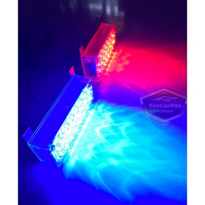 96 Led 3 Modlu Panjur İçi Çakar Led Panjur Arası Çakar Kırmızı Mavi 48x2 Led Lamba Flaşlı Polis Işığı 12V image 2