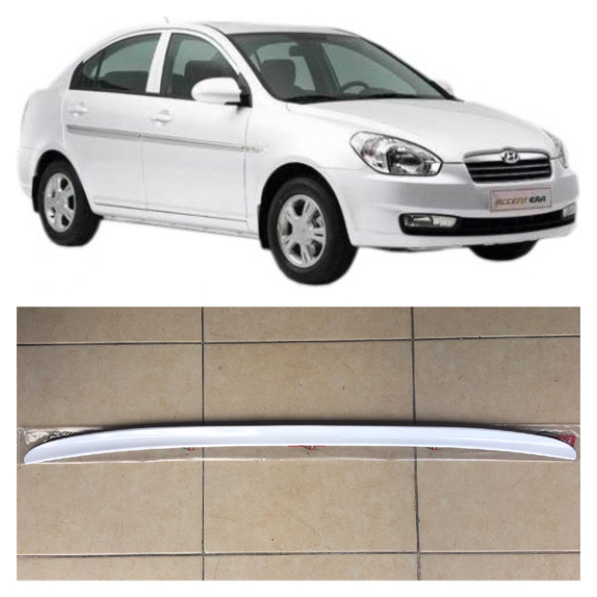 Hyundai Accent Era Bagaj Üstü Spoiler Bagaj Çıtası Parlak Beyaz image 0