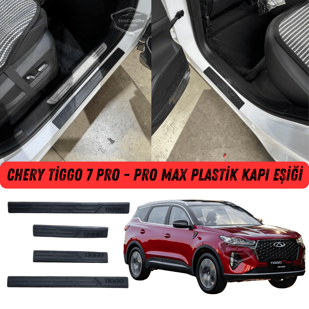 Chery Tiggo 7 Pro-Pro Max Plastik Kapı Eşiği Seti Kapı Eşiği Koruma Plastiği Koruyucu Siyah 4 Kapı image 0