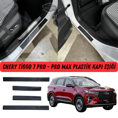 Chery Tiggo 7 Pro-Pro Max Plastik Kapı Eşiği Seti Kapı Eşiği Koruma Plastiği Koruyucu Siyah 4 Kapı image 0