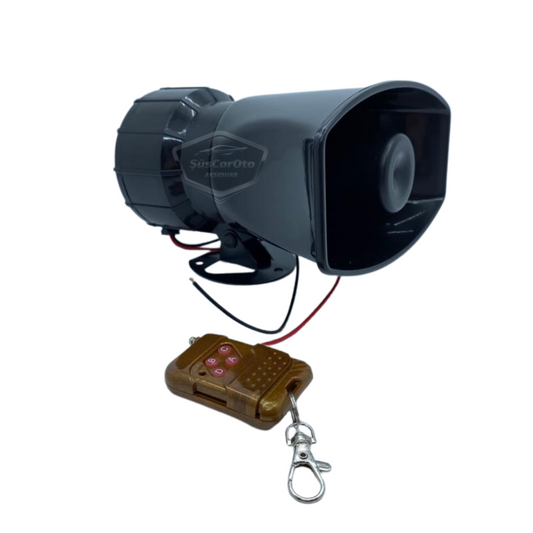 Uzaktan Kumandalı Siren Ahşap Kumanda 4 Farklı Siren Sesi Korna Güçlü Polis Sireni 12V 100W image 0