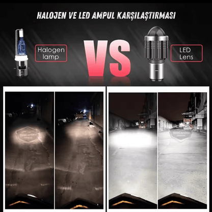 Renault 9-11 Broadway Fairway Spring Flash Tüm Kasalar İçin Uyumlu Mercekli Far Ampulü Led Xenon Beyaz Renk Far Şimşek Etkili CSP Led Lamba Uzun Kısa 2 Adet Takım image 4