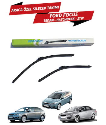 Ford Focus 2 2004-2011 Sentinel Araca Özel Muz Ön Silecek Takımı Sağ Sol image 0