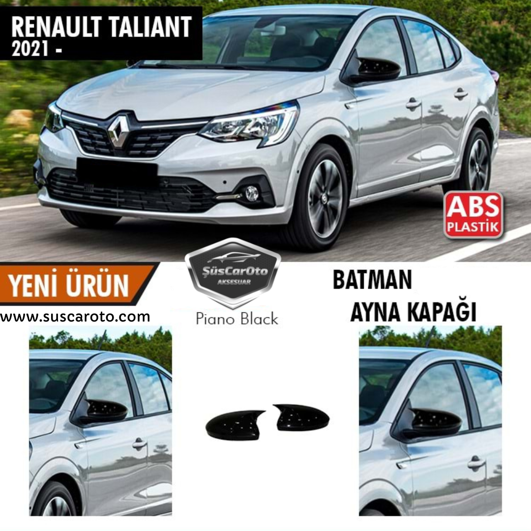 Renault Taliant Batman Yarasa Ayna Kapağı Piano Black ABS Plastik image 0