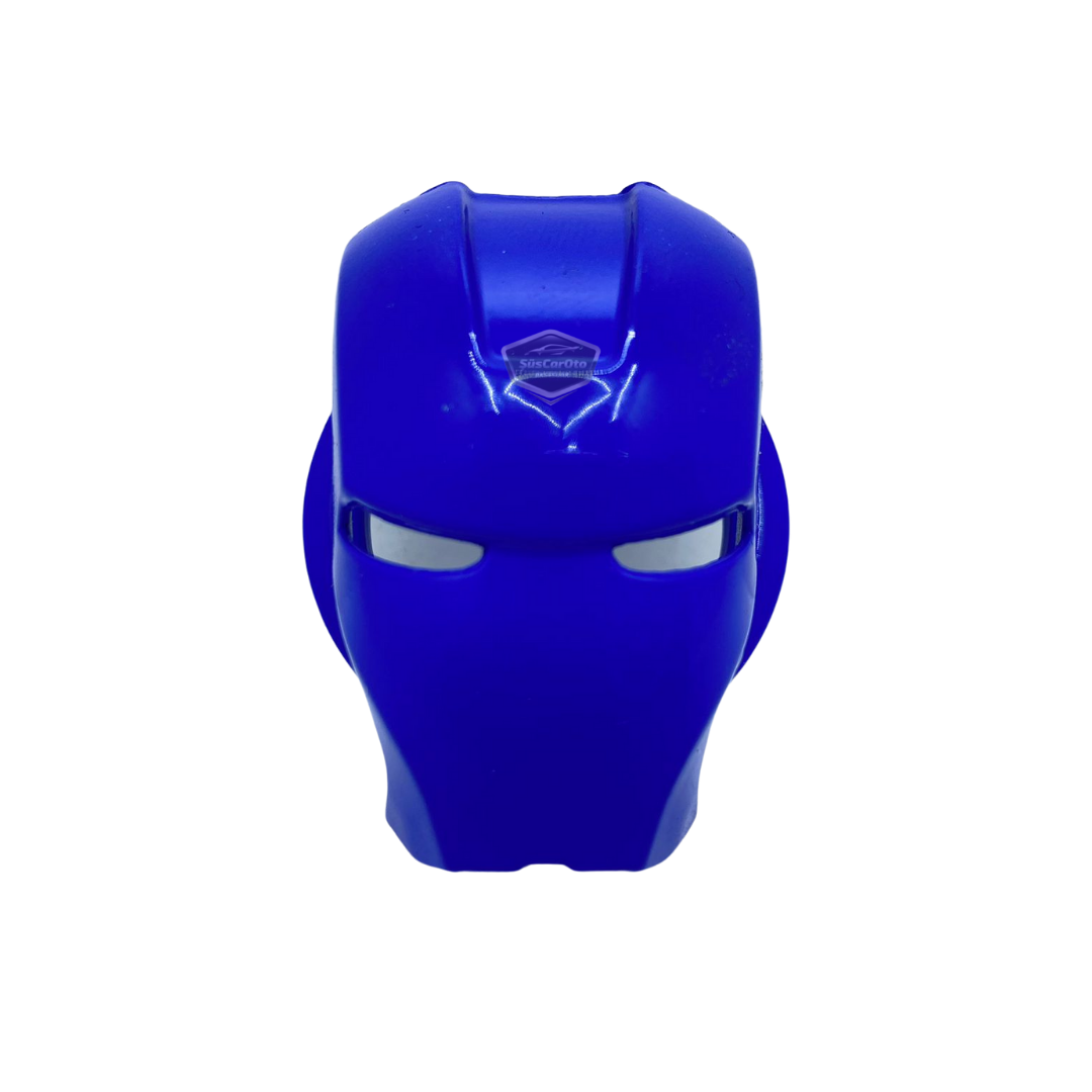 Start Stop Tuşu Kapağı Iron Man Metal Tuş Koruyucu Dekoratif Özel Çinko Alaşım Mavi image 1