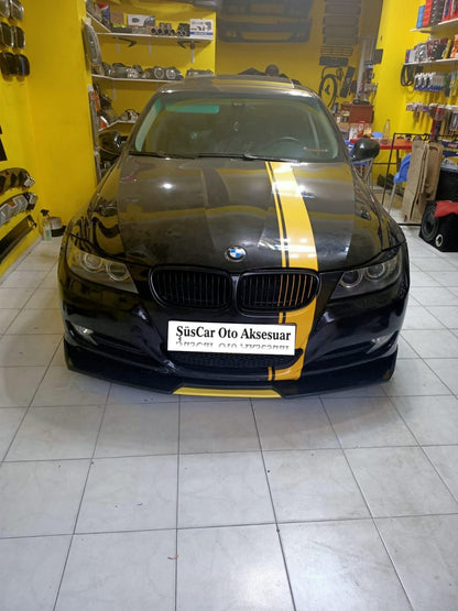 Üniversal Esnek 4 Parça Sarı Dilli Lip Piano Black Flaplı Kanatlı ABS Plastik image 1
