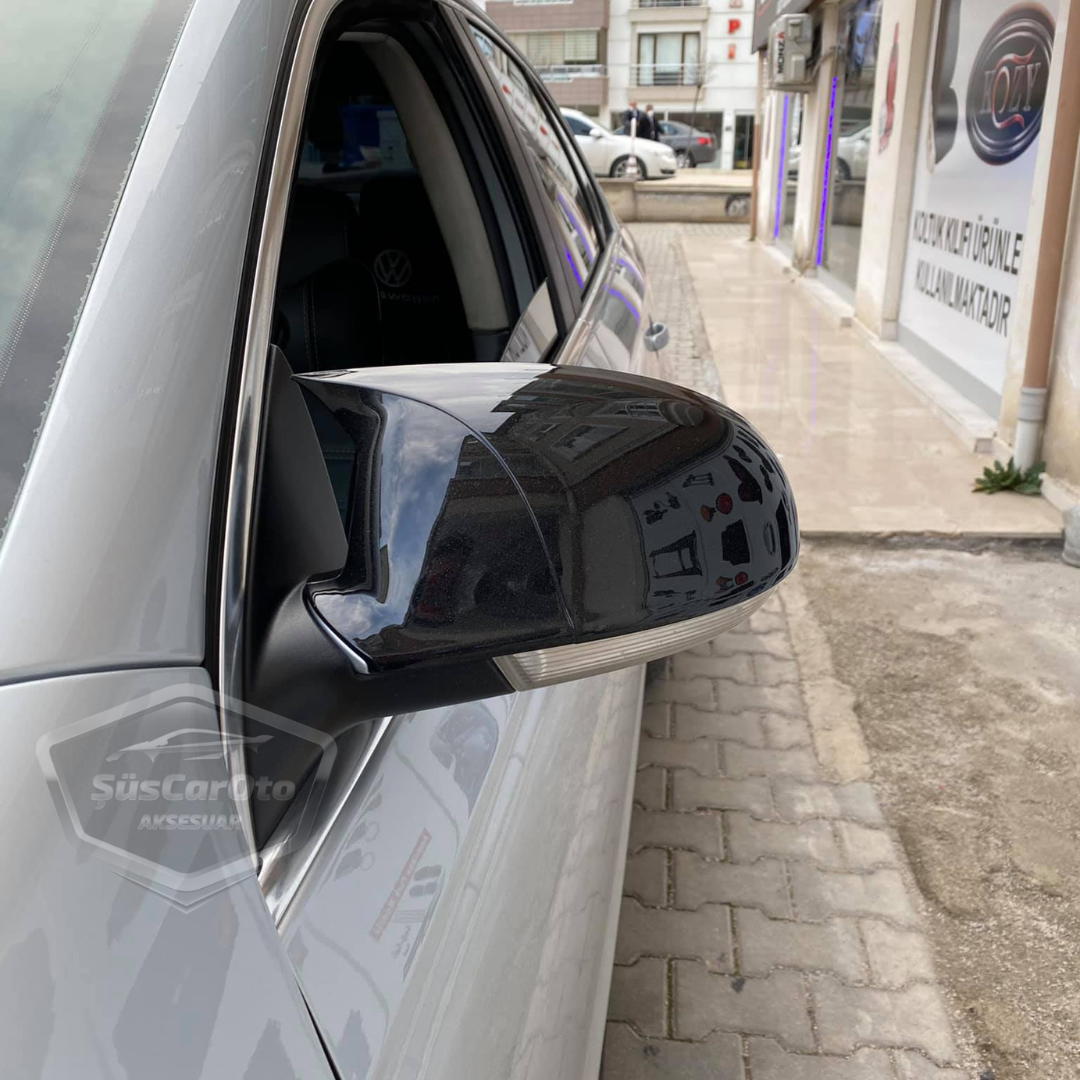 Vw Jetta MK5 2005-2010 Batman Yarasa Ayna Kapağı Piano Black ABS Plastik image 4