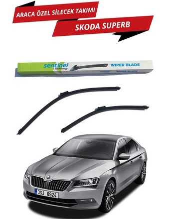 Skoda Superb 2015 Sonrası Sentinel Araca Özel Muz Ön Silecek Takımı Sağ Sol image 0