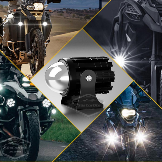 Motosiklet Mini Sis Farı Çift Renk Sarı-Beyaz Aç Kapa Düğmeli Scooter Araç Off Road Led Lamba 8V-80V Projektör Metal Kasa Arazi Çalışma Lambası 2 Adet Set image 1