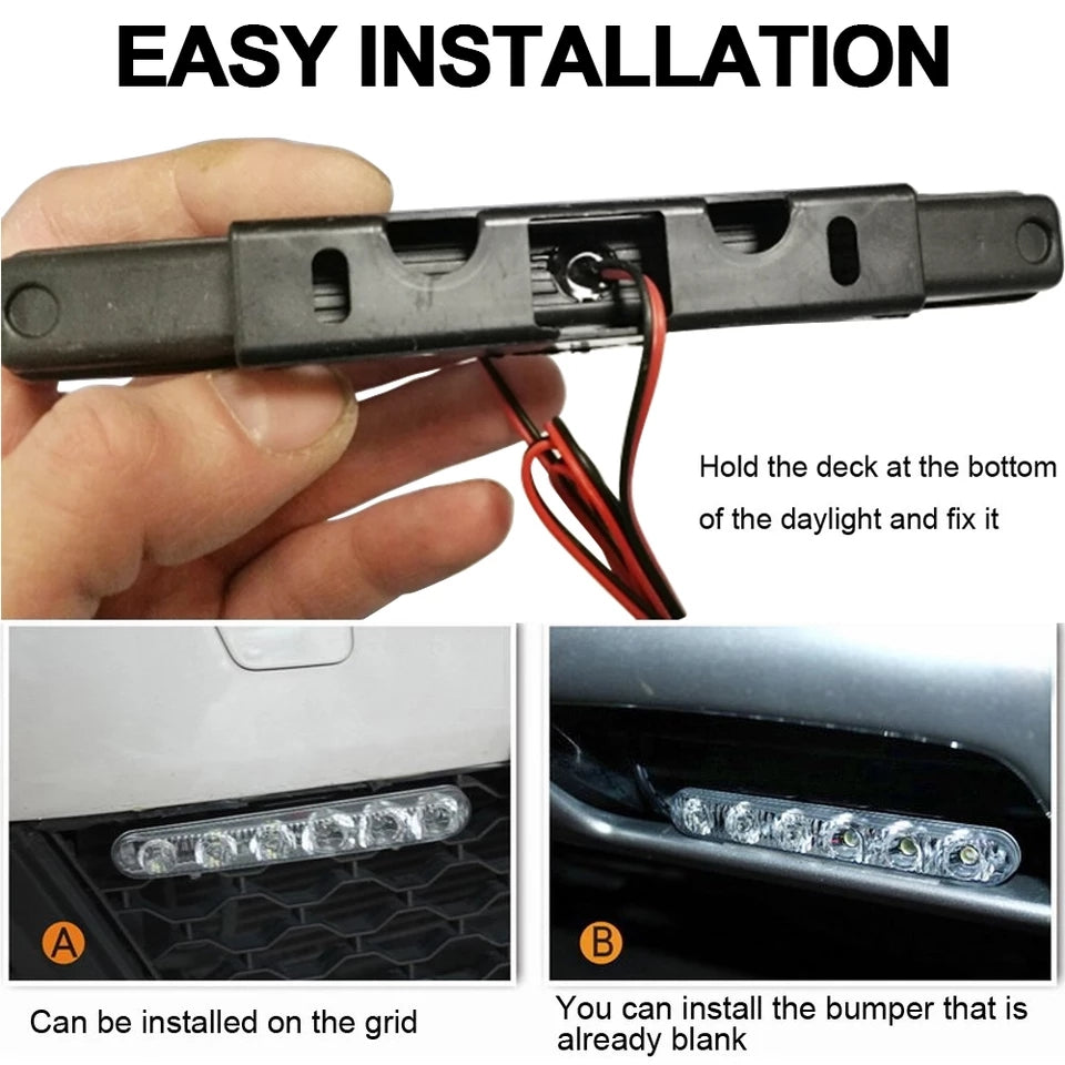 6 Ledli Gündüz Farı Gündüz Ledi DRL Led Lamba 18W Su Geçirmez image 8