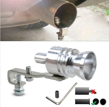 Üniversal Egzoz Islık Aparatı Egzoz Ucu Turbo Sesi Large 29 mm KROM image 1