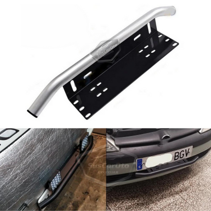 Her Araca Uyumlu Plaka Altlığı ve Koruma Demiri Sis Ayağı SUV 4X4 Off Road Led Montaj Braketi Plakalık Led Bağlantı Ayağı Krom image 1