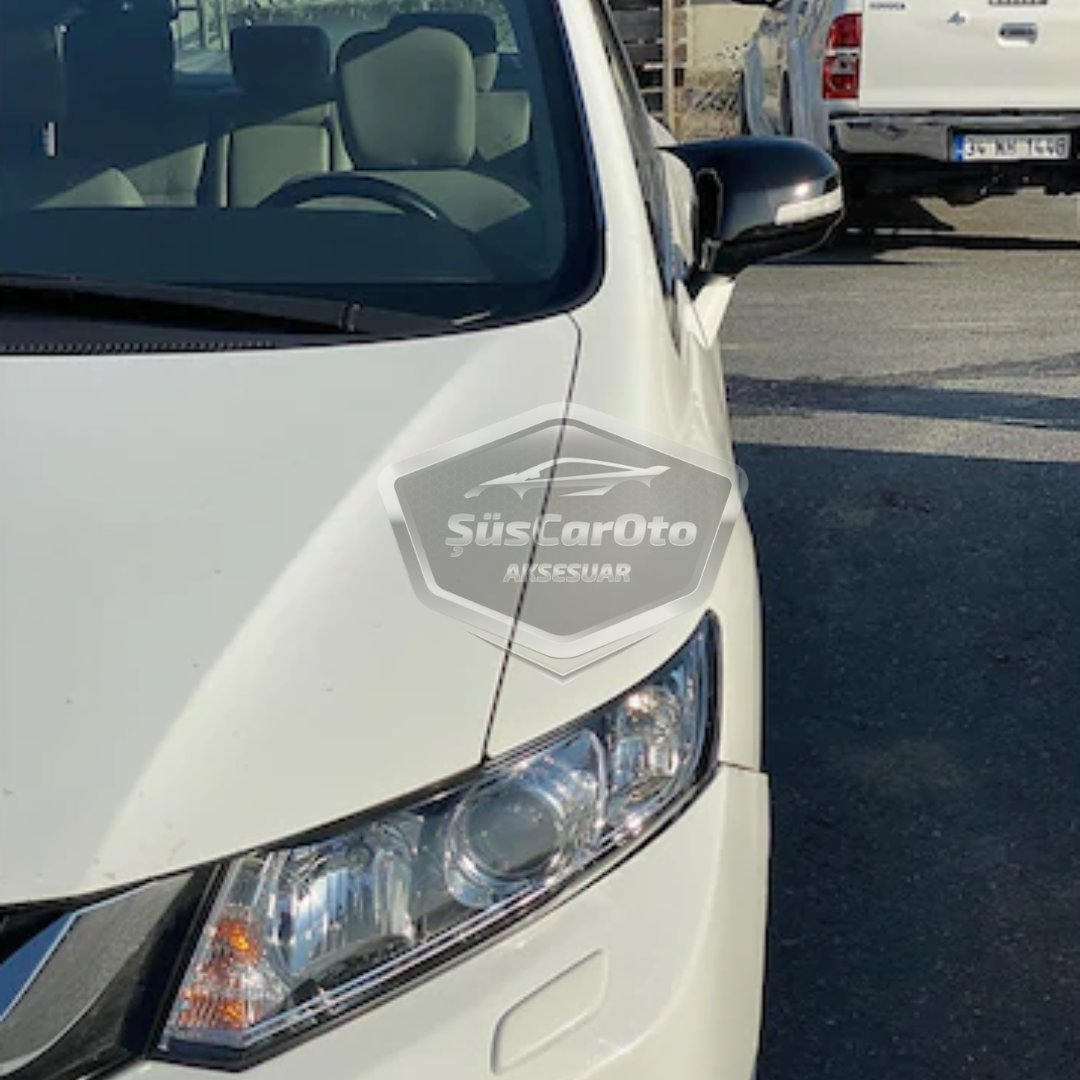 Honda Civic FB7 2012-2016 Batman Yarasa Ayna Kapağı Piano Black ABS Plastik image 7