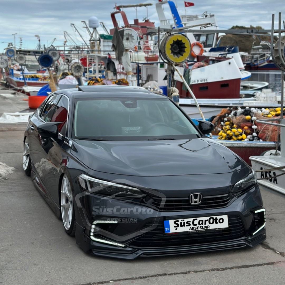 Honda Civic FE 2022 Sonrası Uyumlu Batman Yarasa Ayna Kapağı Piano Black ABS Plastik image 1