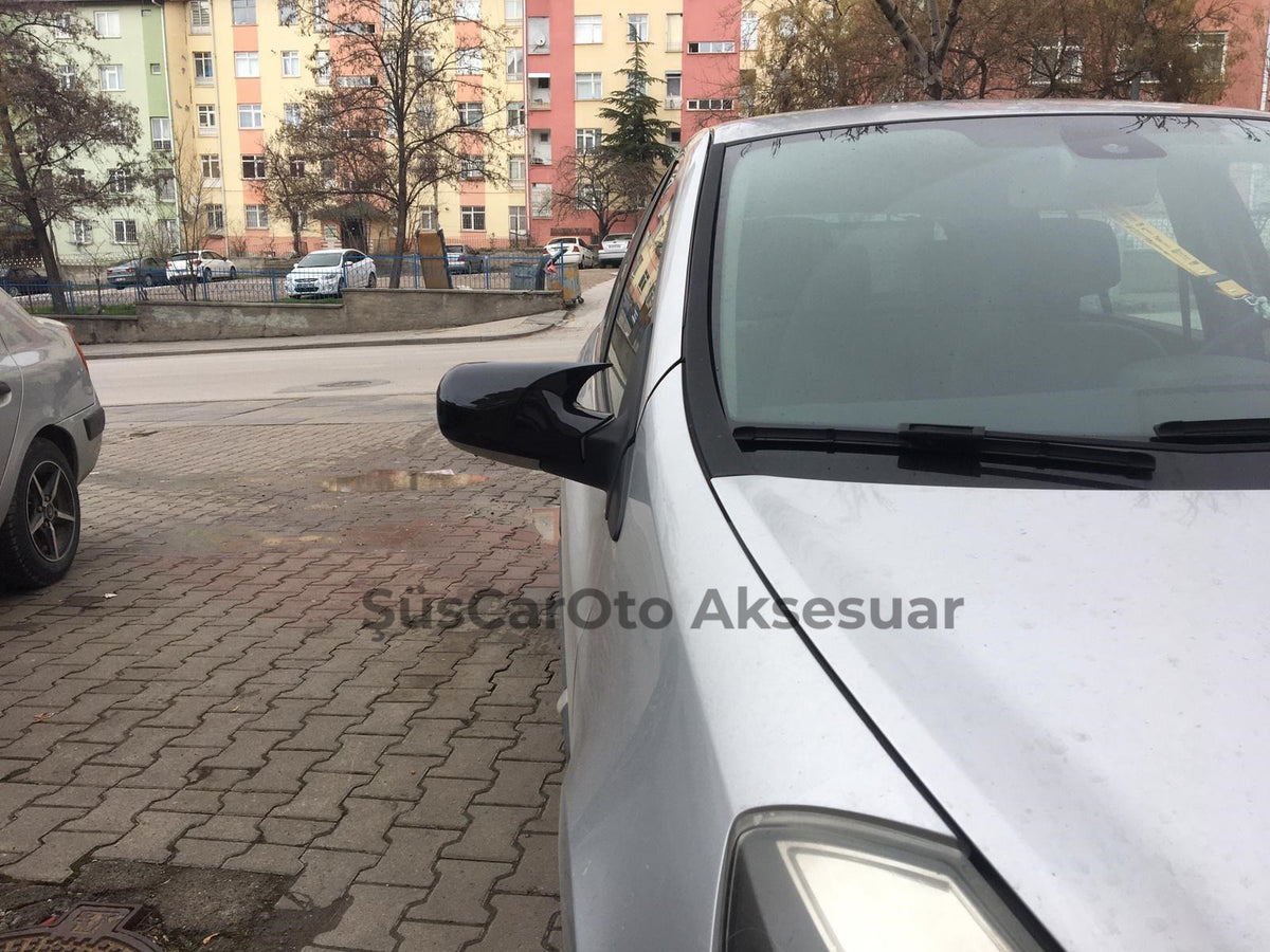 Renault Clio 3 2005-2009 Batman Yarasa Ayna Kapağı Piano Black ABS Plastik image 2