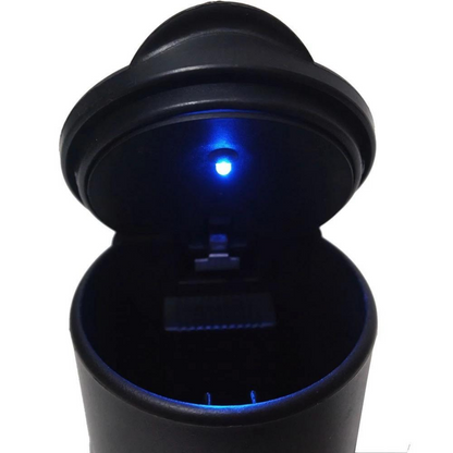 Üniversal Mavi Led Işıklı Spor Oto Küllük Kapaklı Araç İçi Küllük Araba Küllüğü Siyah image 4