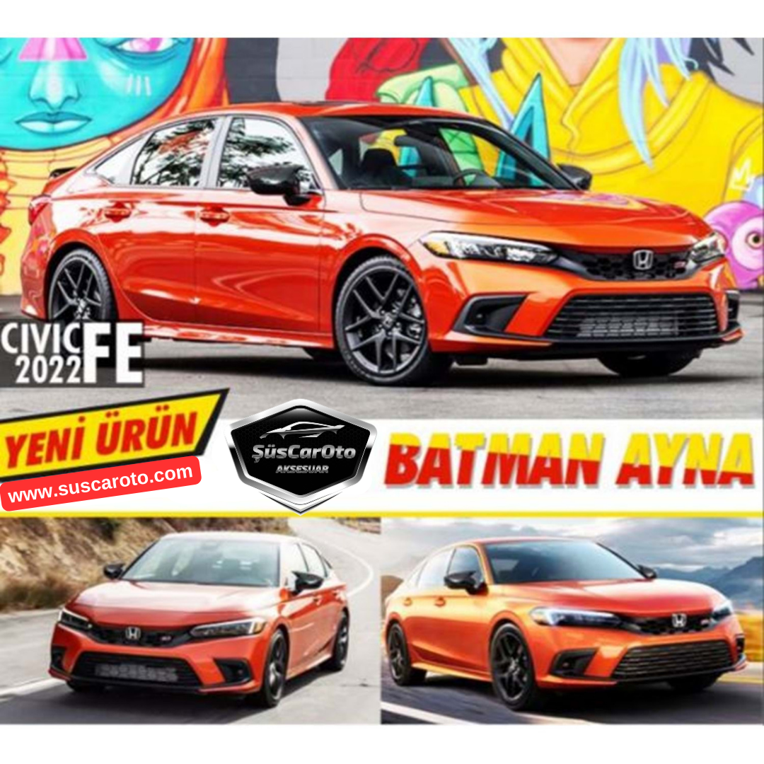 Honda Civic FE 2022 Sonrası Uyumlu Batman Yarasa Ayna Kapağı Piano Black ABS Plastik image 4