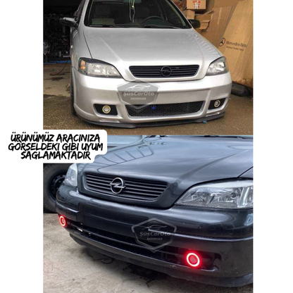 Opel Astra G 1998-2004 Uyumlu Üniversal Mercekli Angel Sis Farı Metal Su Geçirmez 76 mm Beyaz Halkalı Gündüz Farı Angel Eyes 2 Adet image 3