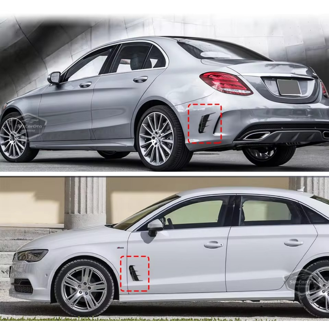 Üniversal Her Araca Uyumlu Piano Black Esnek Tampon Kaput Çamurluk Venti Izgarası Spor Görünümlü 1.Sınıf İthal Sağ Sol 2 Adet image 5