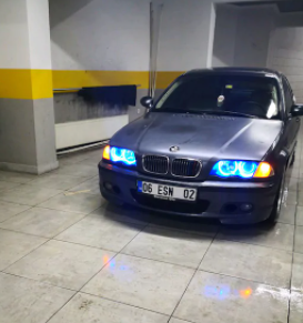 BMW E46 318 320 325 330 CCFL Angel Eyes Mavi Encıl Seti Far Halkası image 6