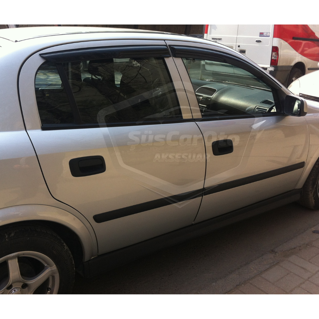 Opel Astra G 1998-2004 Uyumlu Mugen Cam Rüzgarlığı Seti Piano Black 4'lü İthal image 3