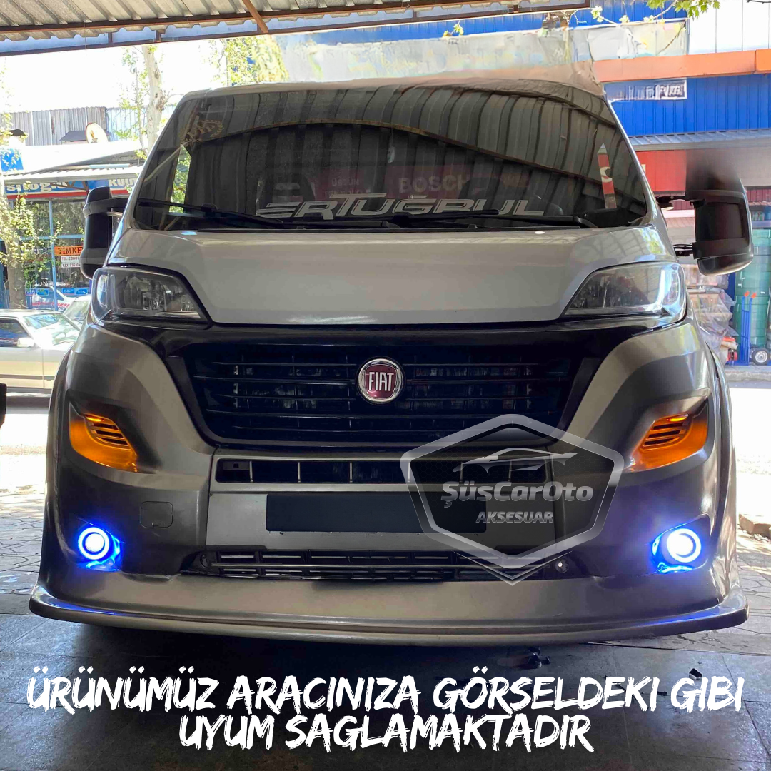 Fiat Ducato Uyumlu Üniversal Mercekli Angel Sis Farı Metal Su Geçirmez 76 mm Turuncu Halkalı Gündüz Farı Angel Eyes 2 Adet image 2