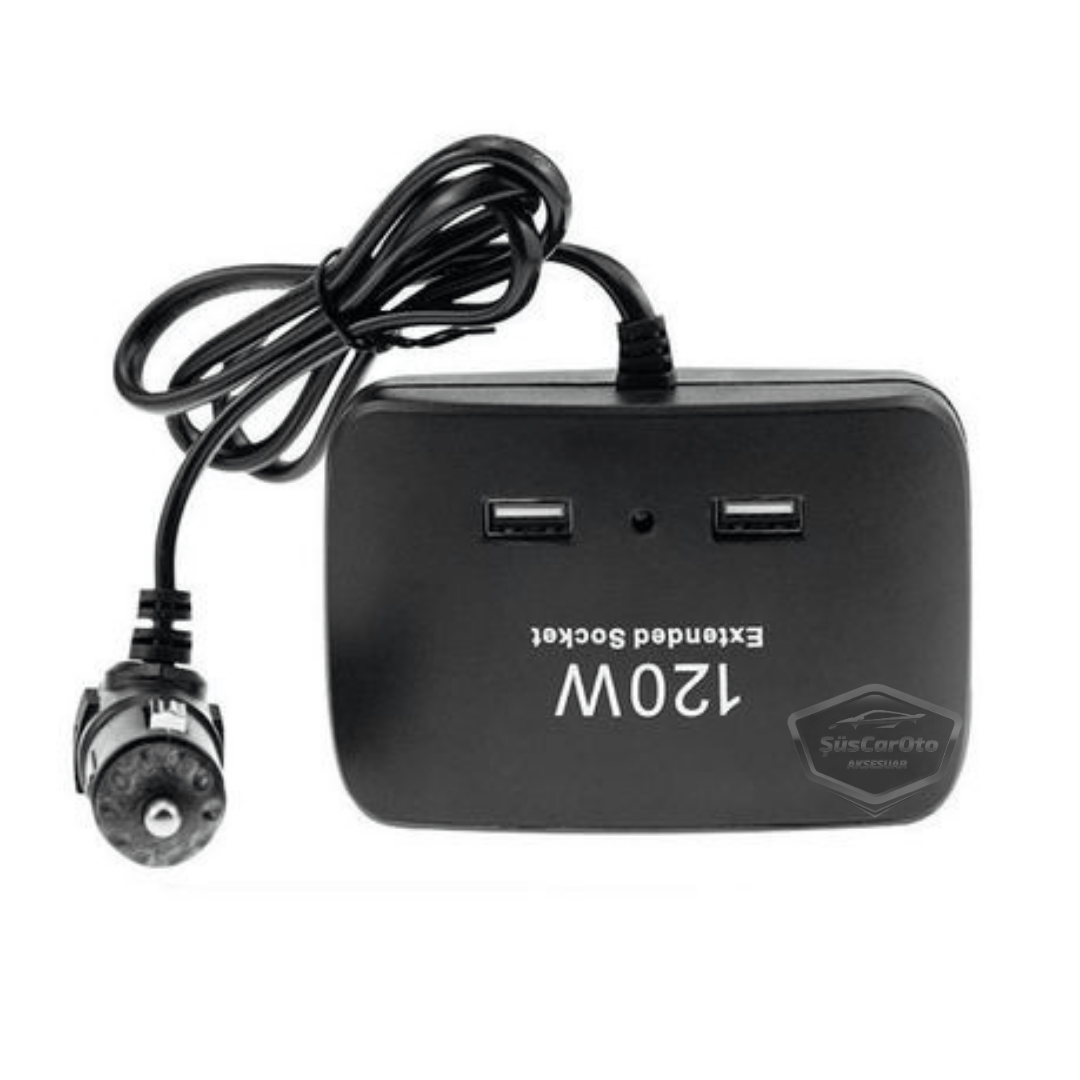 Üniversal 3 lü Çakmak Soketi 120W Çakmaklık Çoğaltıcı 2 Usb Araç Şarj Cihazı Çakmaklık Şarj Çakmak Çoklayıcı 12v/24v image 6