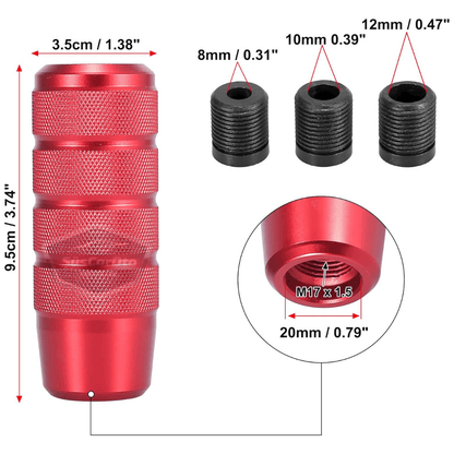 Üniversal 9.5 cm JDM Metal Spor Görünümlü Vites Topuzu Aparatlı Alüminyum Alaşım Otomatik-Manuel Yarış Vites Kolu Kırmızı image 1
