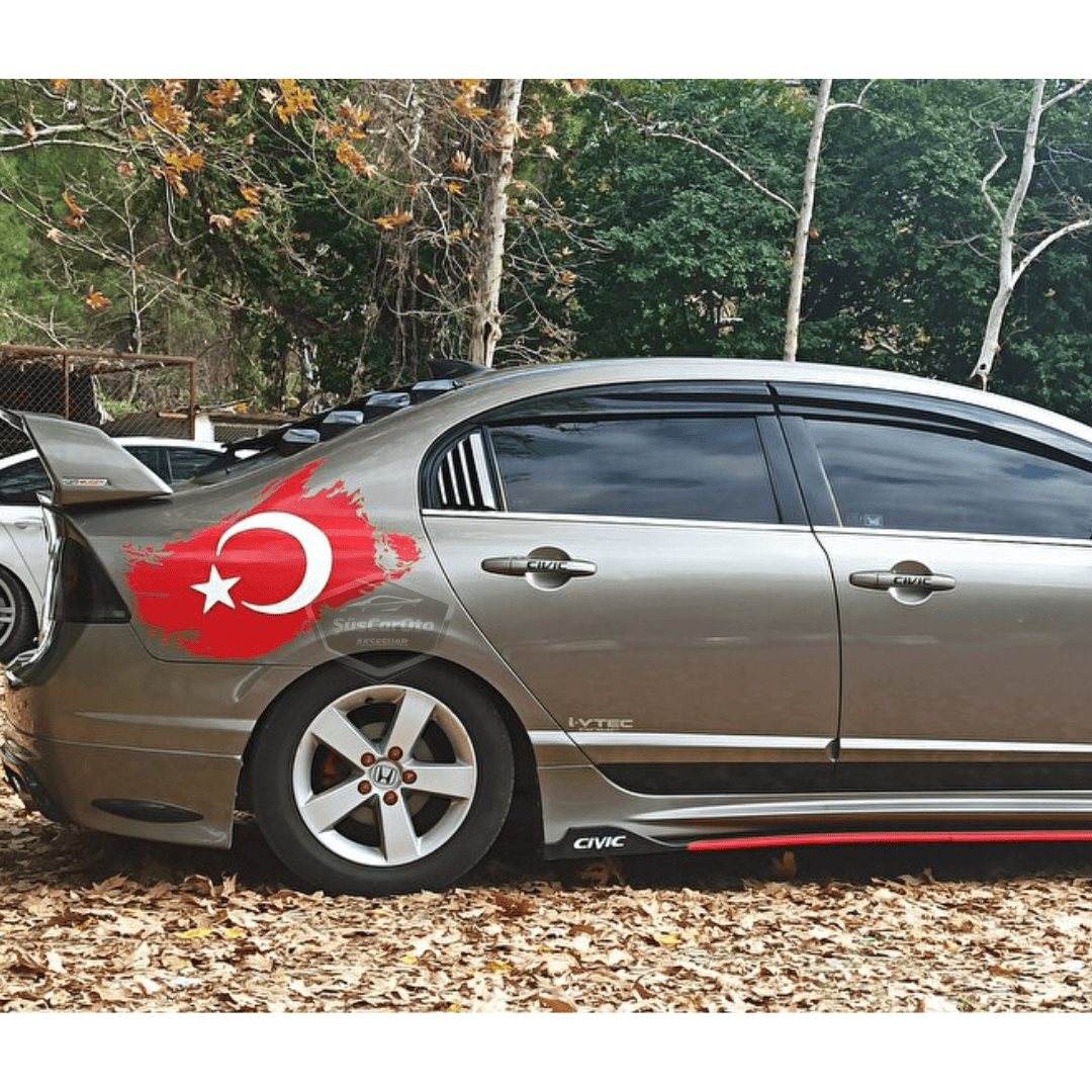 Honda Civic FD6 2006-2011 Uyumlu Kelebek Cam Izgarası Kelebek Cam Vizörü Havalandırma Sağ Sol Takım Parlak Siyah image 3