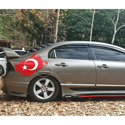 Honda Civic FD6 2006-2011 Uyumlu Kelebek Cam Izgarası Kelebek Cam Vizörü Havalandırma Sağ Sol Takım Parlak Siyah image 3
