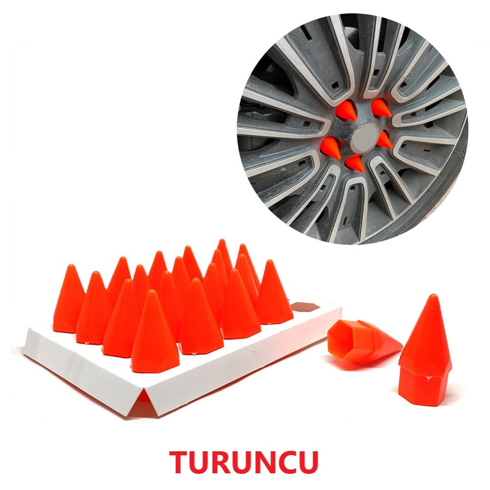 Sivri Mermi Bijon Kapağı Sökme Aparatlı 20 li Set 17 mm-19 mm TURUNCU image 0