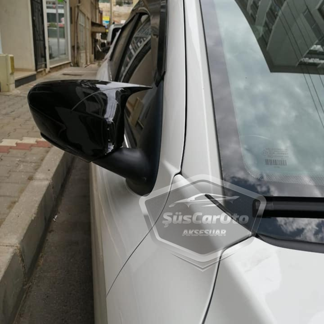 Citroen C Elysee 2012-2022 Batman Yarasa Ayna Kapağı Piano Black ABS Plastik image 1